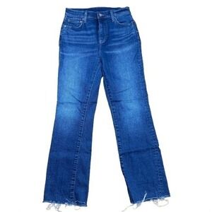 Pistola Lennon High Rise Cropped Boot Jeans Raw Hem Blue Denim Size 25 Waist